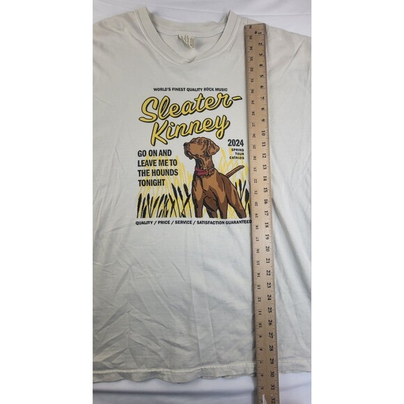 Sleater Kinney T Shirt Mens 2XL Band Tee Graphic 2024 Hounds Rock Tour Tan - Picture 5 of 6